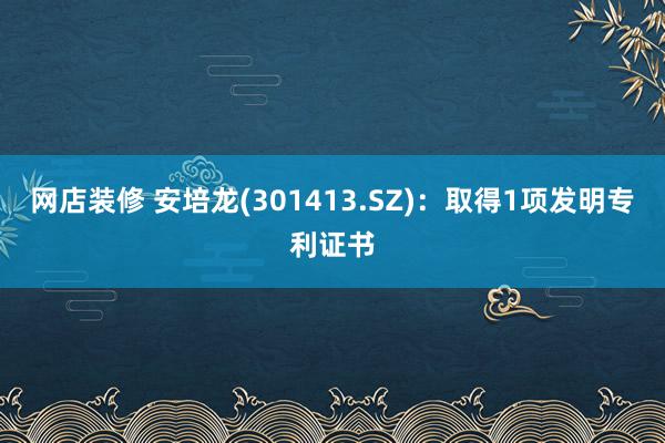 网店装修 安培龙(301413.SZ)：取得1项发明专利证书